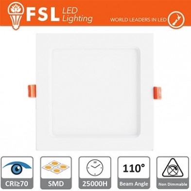 Downlight LED IP20 12W 4000K 900LM 110° FORO:160x160mm