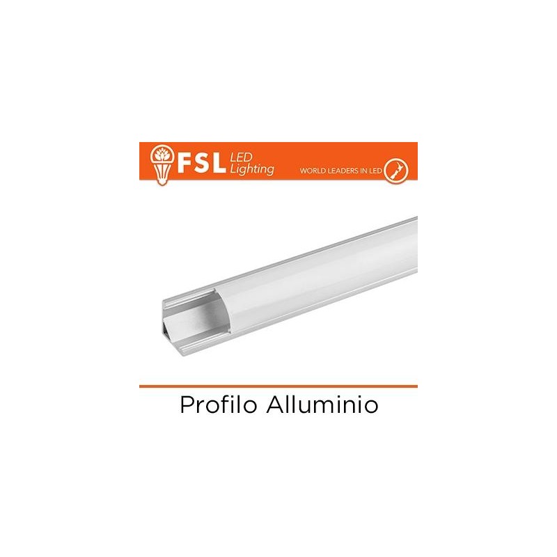 Perfil de aluminio angular para tiras LED - 2 metros