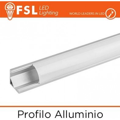 Perfil de aluminio angular para tiras LED - 2 metros