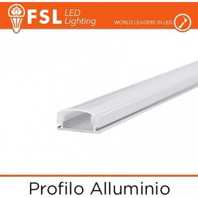 Perfil de aluminio U para tiras LED - 2 metros