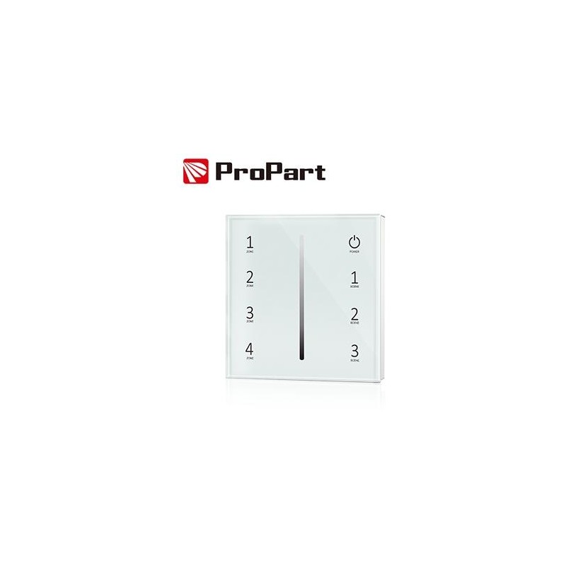 1CH Wall remote control, battery operated, 4 zones RF2.4G