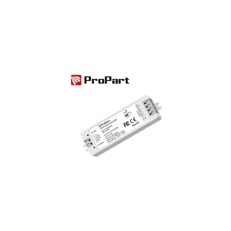 Dimmer receiver with push button 12/24V DC, 3CH*4A, RF2.4G