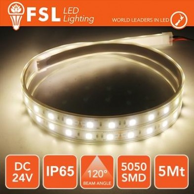 Strip LED 5050 - 5Mt 12W 1000Lm 4000K 24V IP65 60led