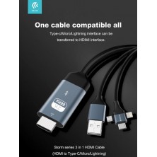 Devia 3 in 1 HDMI Cable 2K 1080P 60Hz Video Audio transfer