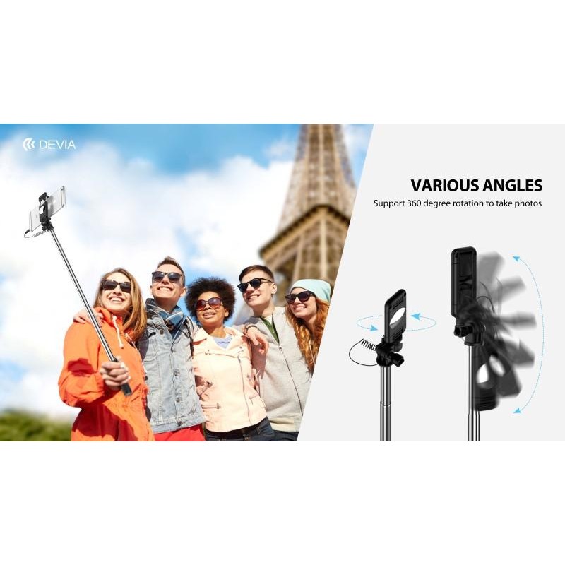 360 Degree Rotation Selfie Stick Drive-By-Wire Red