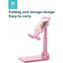 Soporte de escritorio para tableta y teléfono ajustable rosa