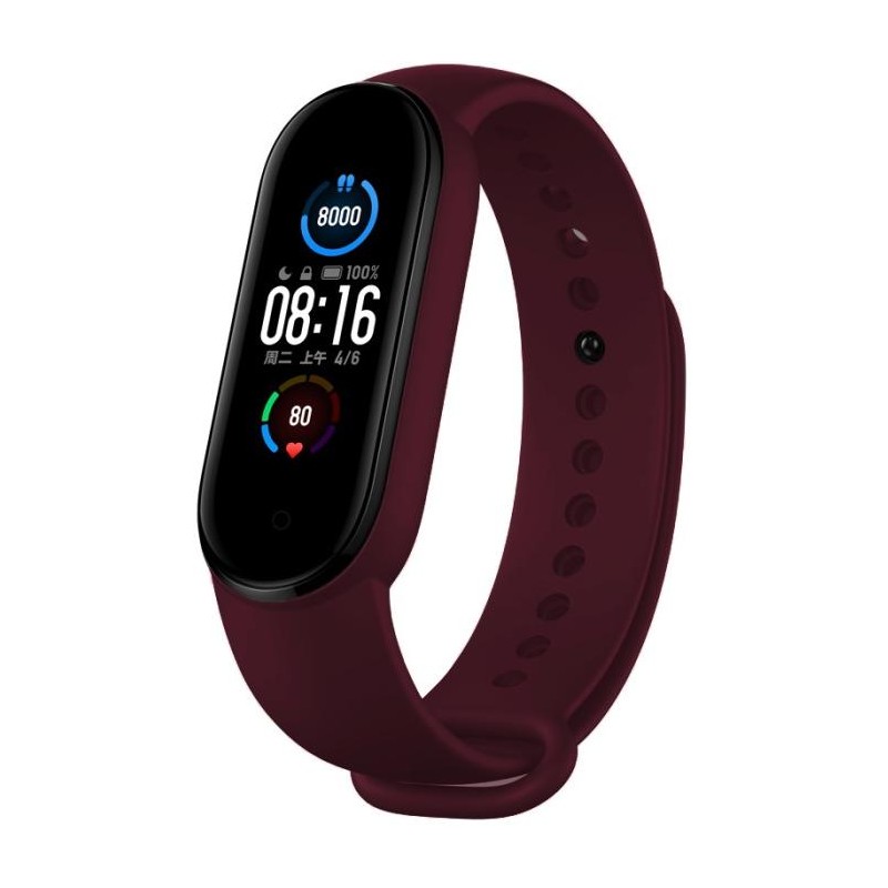 Deluxe sport silicone watch band for Mi 5 Wine Red