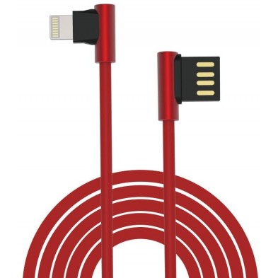 King Cable USB - Lightning angled 90° Red