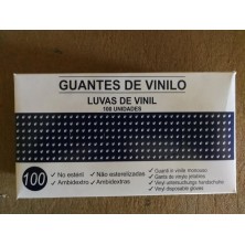 GUANTES DE VINILO SIN POLVO P/100-M