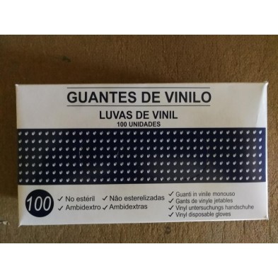 GUANTES DE VINILO SIN POLVO P/100-M
