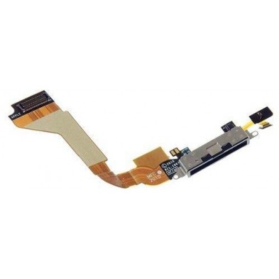Conector Carga con Cable Flexible para iPhone 4 Negro