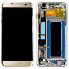 LCD + TOUCH FOR GALAXY S7 EDGE ORIGINALE GOLD GH97-18533C