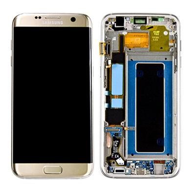 LCD + TOUCH FOR GALAXY S7 EDGE ORIGINALE GOLD GH97-18533C