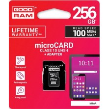 microSD 256GB CARD clase 10 UHS I + adaptador