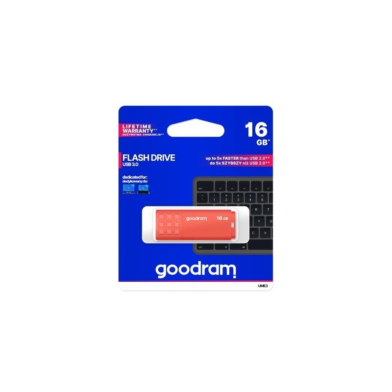 Pendrive GoodRAM 64GB UME3 orange USB 3.0 - retail blister