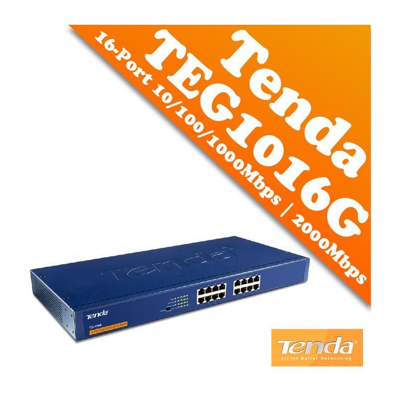 Switch TENDA TEG1016D 16 puertos 10/100/1000MBPS 11inch