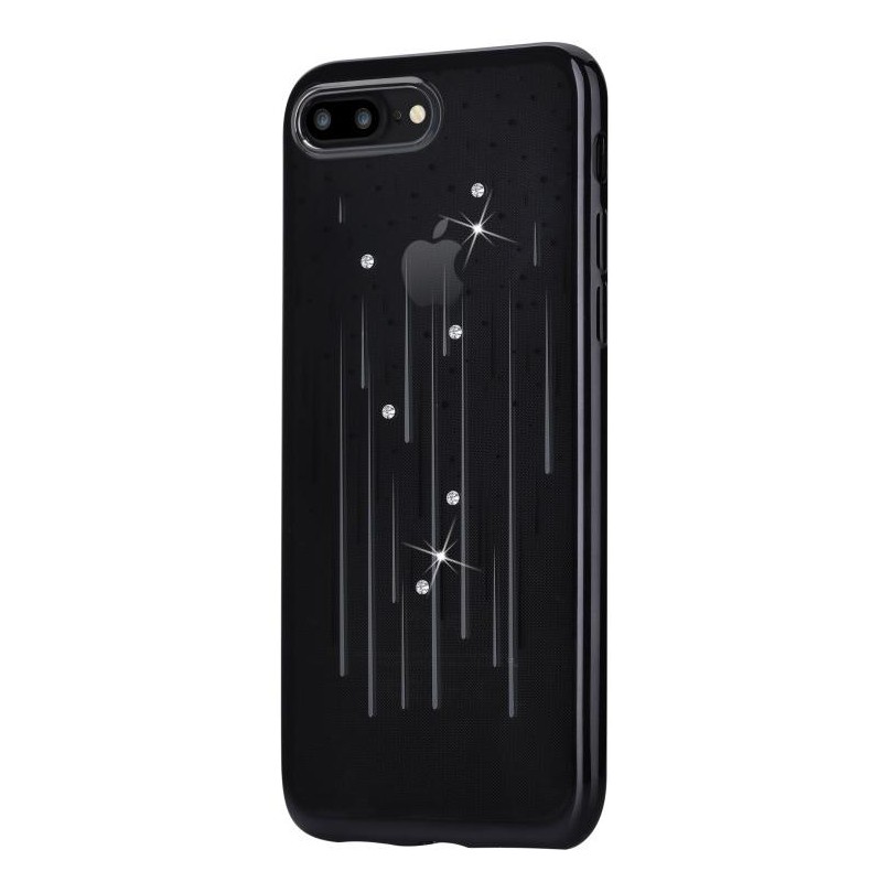 Cover Soft Meteor Crystals from Swarovski iPhone7 Bordo Nero