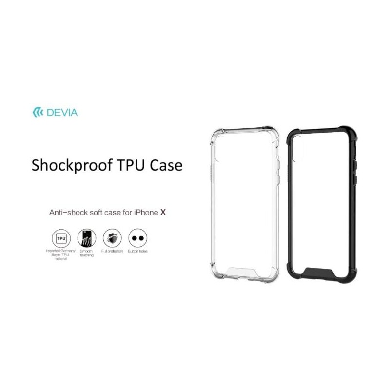 Shockproof TPU Case Devia for iPhone X Clear