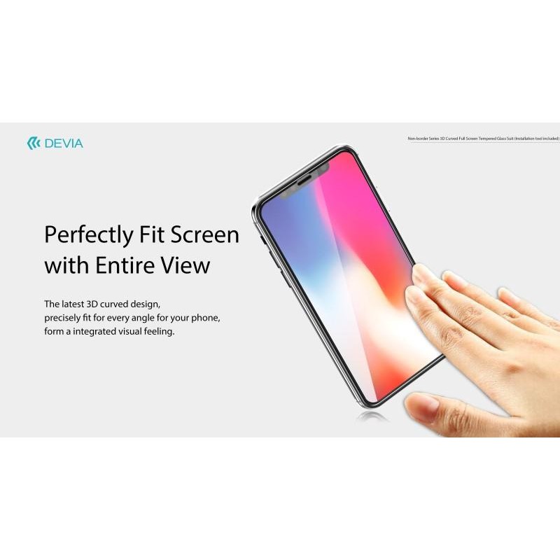 Entire View 3D Tempered Glass invisible & anti-dust iPhone X