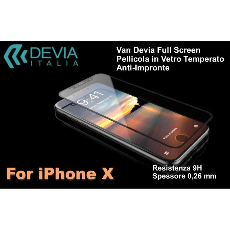 Anti-Fingerprint Full Screen Tempered Glass Phone X Black