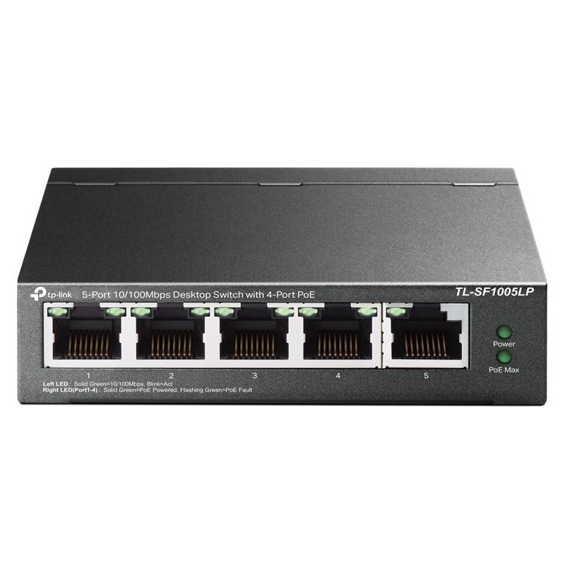 Switch Desktop 5 port 10/100Mbps con 4-Port PoE TL-SF1005LP