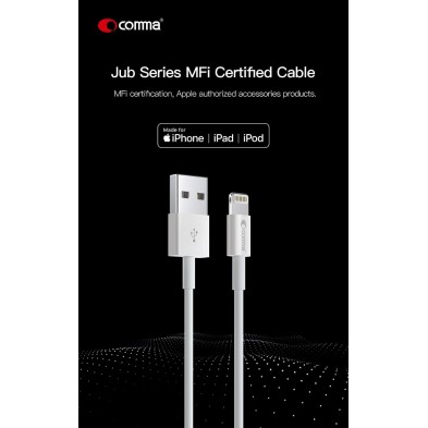 Jub Series MFi Certified Lightning Cable 2.4 A. white