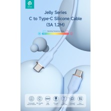 Jelly silicone cable Type-C to Type-C 3A 60W 1.2M White