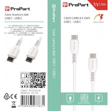 Type-C - C 3A Fast Charging Data Cable Length 1.5 mt White