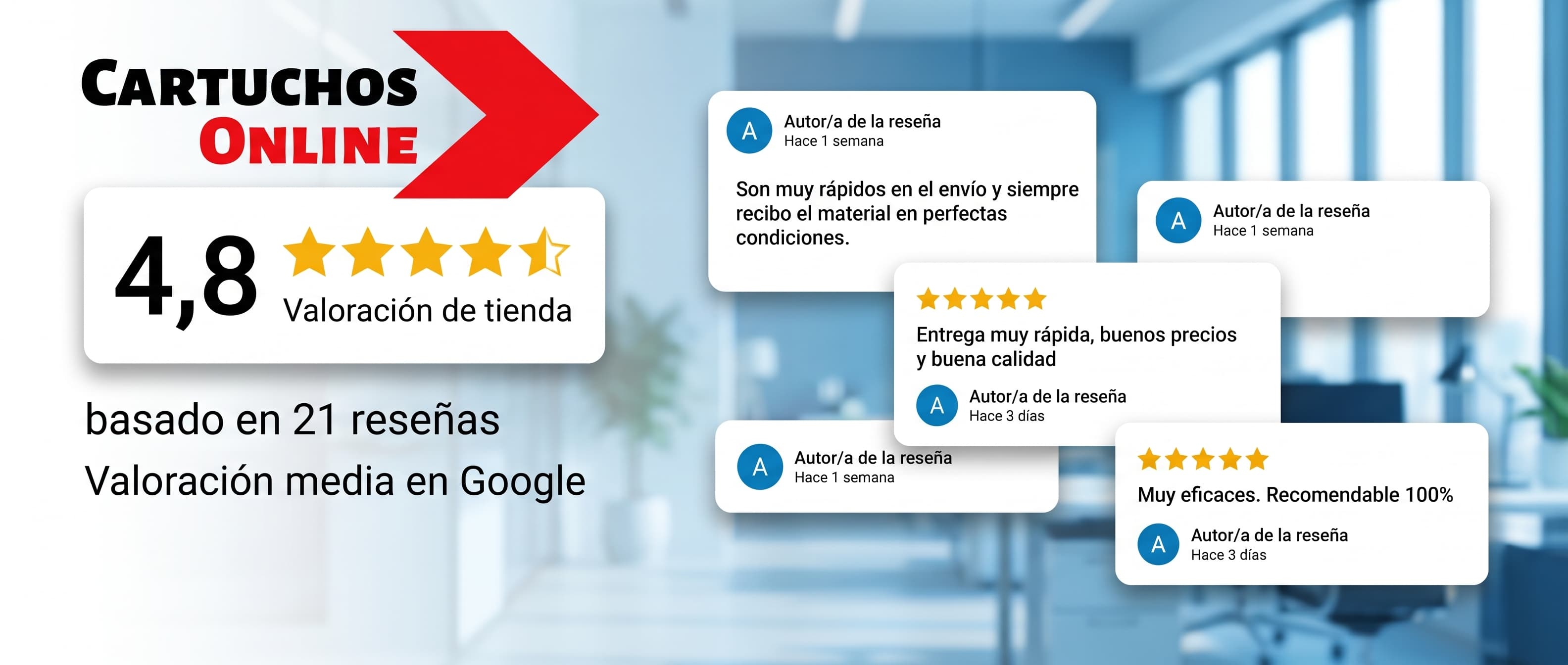 Opiniones de clientes de CartuchosOnline en Google